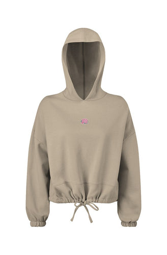 Aries Cropped Oversize Hooded Sweatshirt